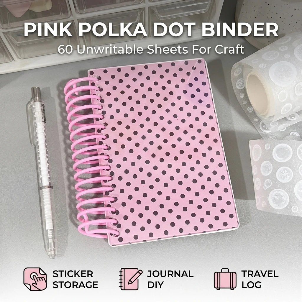 Black Polka Dot Sticker Storage Books Ins Korean Style Blank Double Side Release Paper Book Tapes Hand Account Collect Notepad