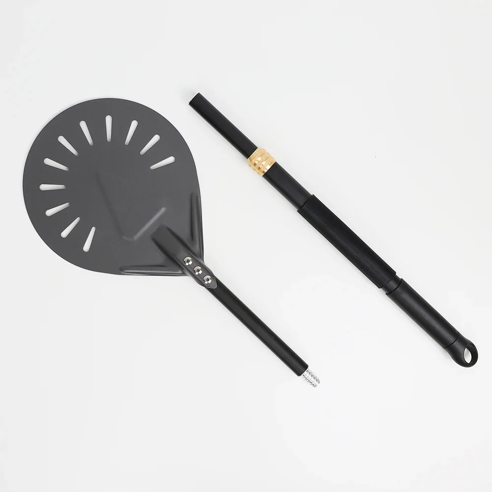Adjustable Pizza Peel Turning Hard Anodized Paddle Round Pizza Baking Long Tools Handle Aluminum Shovel Nonstick Kitchen
