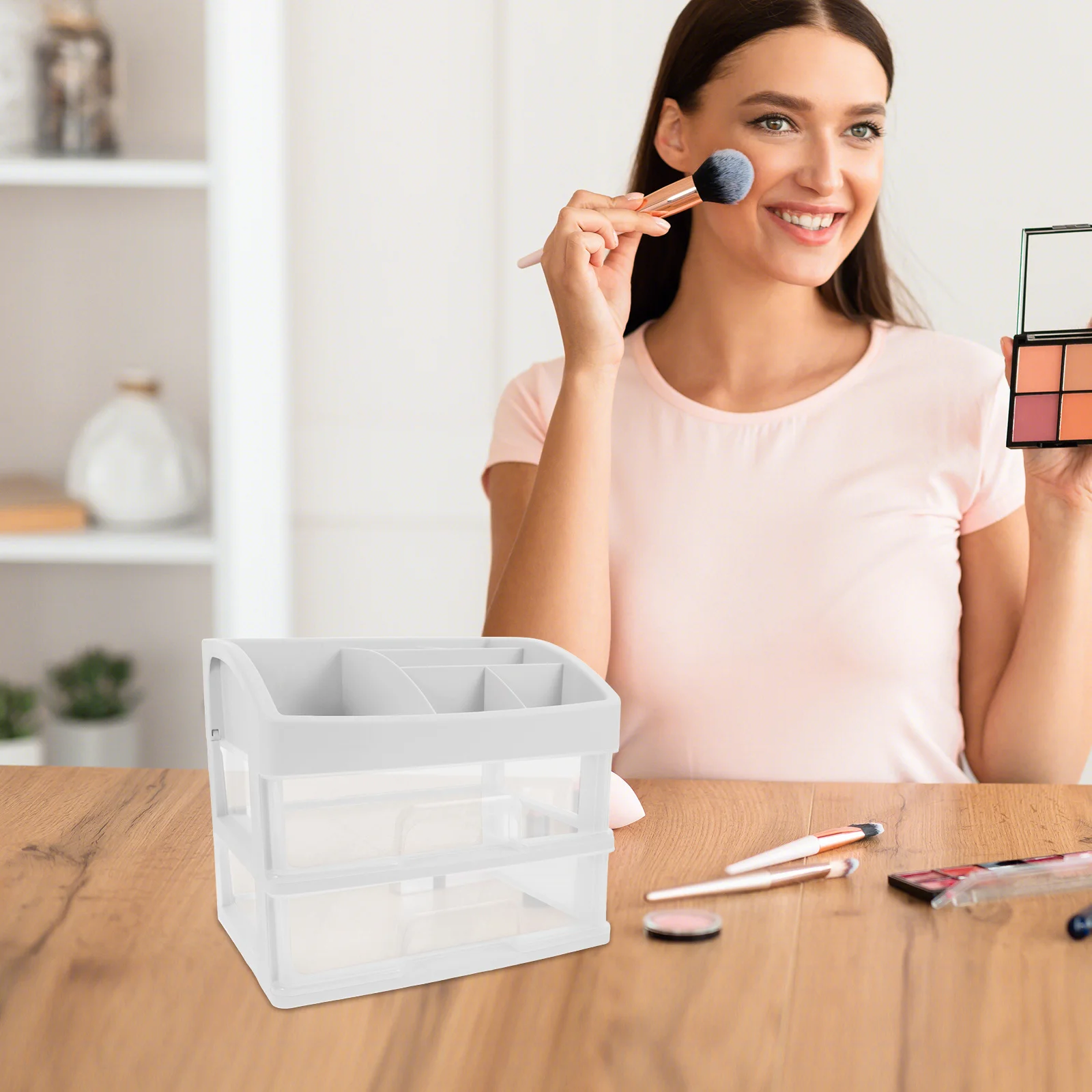 

Plastic Drawer Makeup Box Helpful Organizer Desktop Make-up Stylish Creative Holder Boxes