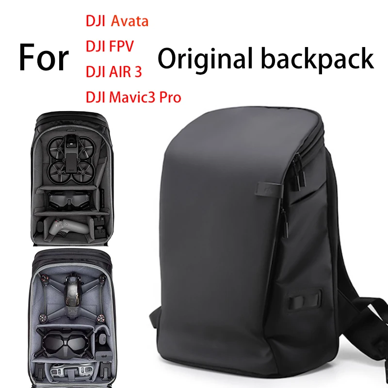 DJI Avata/Avata2 Black Waterproof Backpack For DJI FPV Bag Multifunctional Accessories Controller Glasses Storage Box Backpack