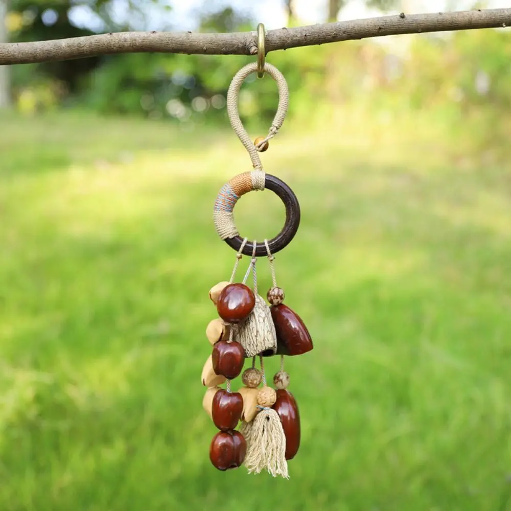 Handmade Natural Fruit Shell Bag Keychain Personality Bag Accessories Fruit Shell Wind Chime Ornament Multifunctional Usage
