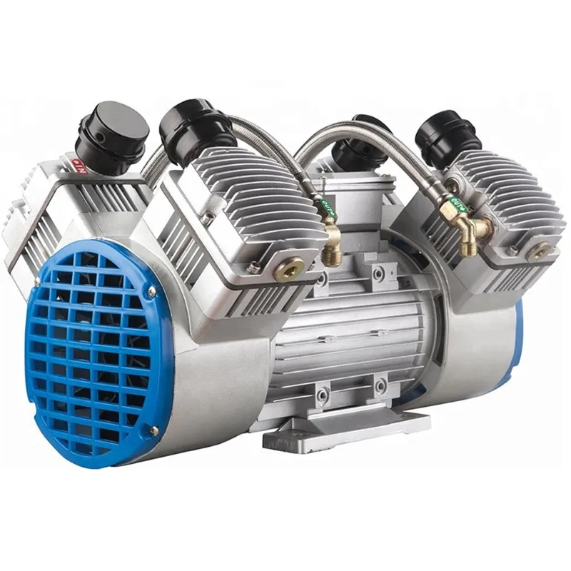 Compresor de aire de cabeza Maisi 220V, compresor de aire de culata de 4 cilindros sin aceite súper silencioso, compresor de aire de tornillo de 4 hp