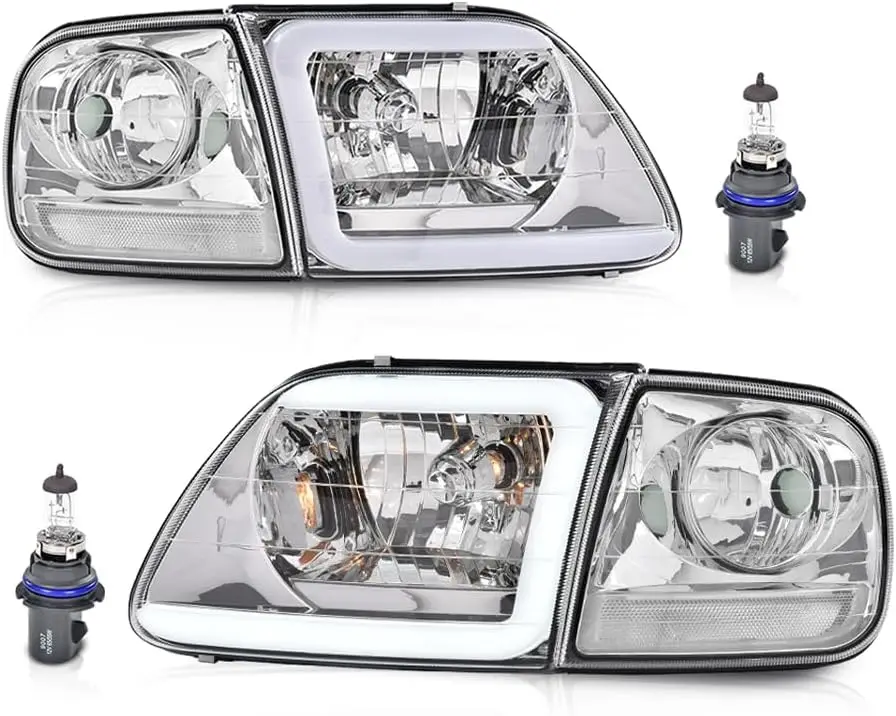 

LED DRL Headlights & Corner Parking Lights Compatible with 1998-2003 Ford F150 /2004 F150 Heritage/Fit 1998-1999 F250 /Fit 1997-
