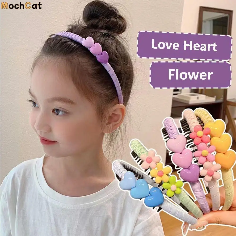 Sweet Love Hear Children Teethed Hair Hoop Flower Korean Floral Barrette Girls