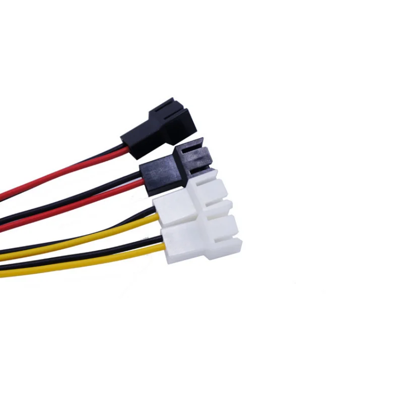 1 pçs/lote Computador Ventilador De Refrigeração 4Pin Molex Para 3Pin Fan Cabo de Alimentação Conector Adaptador 12v * 2/5v * 2 para CPU PC Caso Ventilador