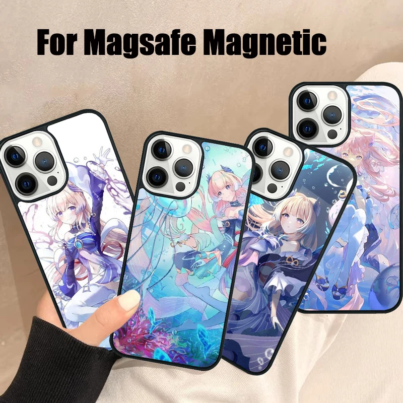 Fashion Genshin Impact Sangonomiya Kokomi Magsafe Phone Case For iPhone 16 15 14 13 12 11 Pro Max Plus Wireless Magnetic Cover