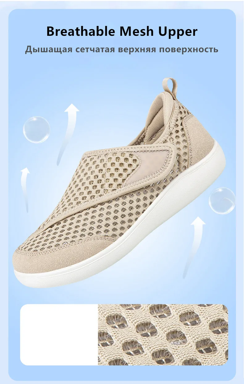 Neue Modische Herren-Sneaker Atmungsaktive Paar-Schuhe mit Breiter Zehenbox Barfußschuhe Bequeme Diabetiker-Schuhe Mesh Herren Freizeitschuhe zum Gehen – Detail 8