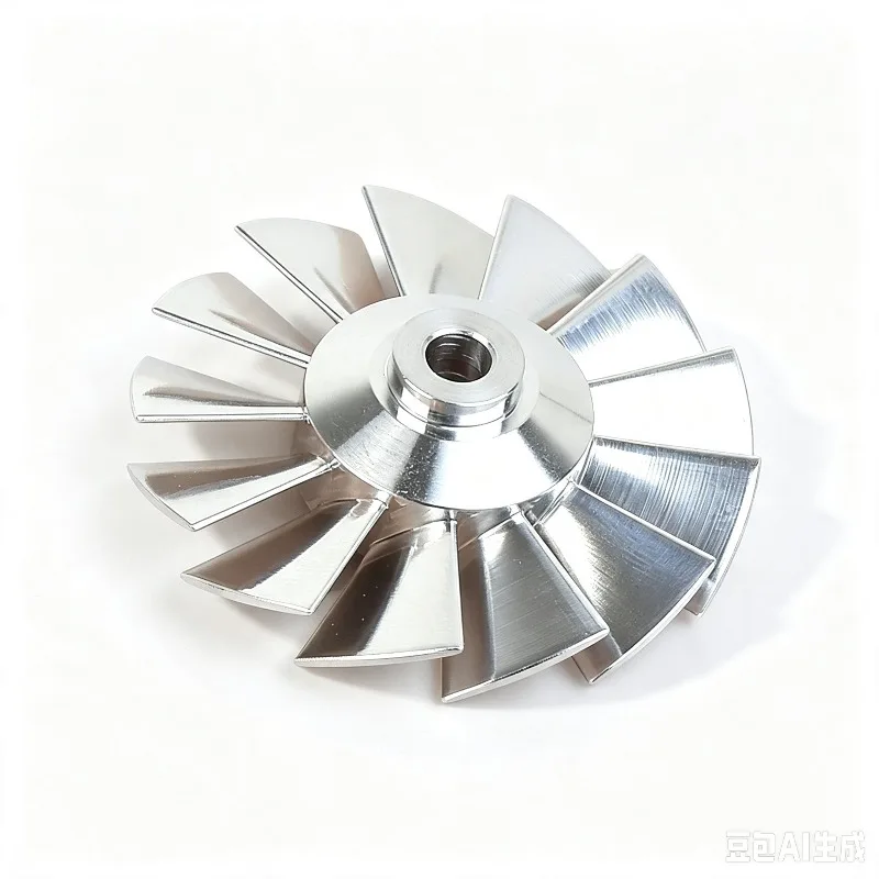 Machining high-precision 38mm aluminum impeller 4mm inner hole 40mm high-speed fan ducted fan blade impeller
