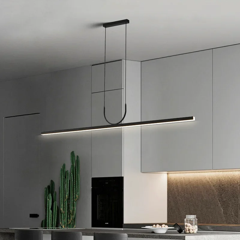 Plafonnier LED Suspendu au Design Minimaliste, Luminaire Décoratif d'Nik, Idéal pour une Salle à Manger ou une Cuisine, 100/120cm