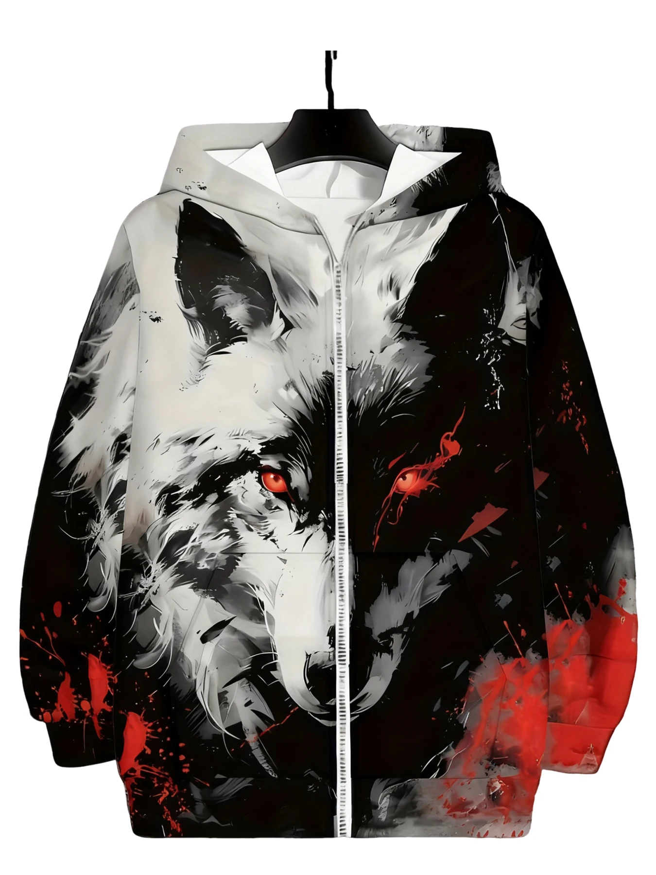 New Arrival Zipper Hoodie Wolf 3D Print Men Women Hooded Sweatshirts Hoody Oversized Tracksuit Pullover Man Coat Clothing