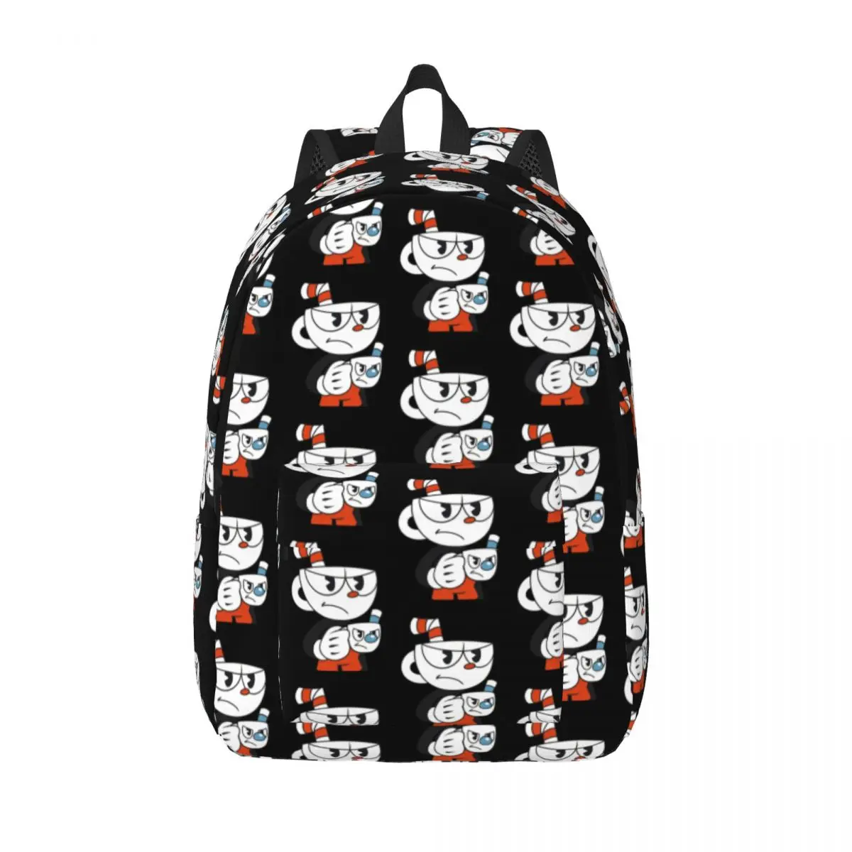 

Cuphead And Mugman Angry Backpack for Kindergarten Primary School Student Cartoon Book Bags Boy Girl Kids Canvas Daypack Sports