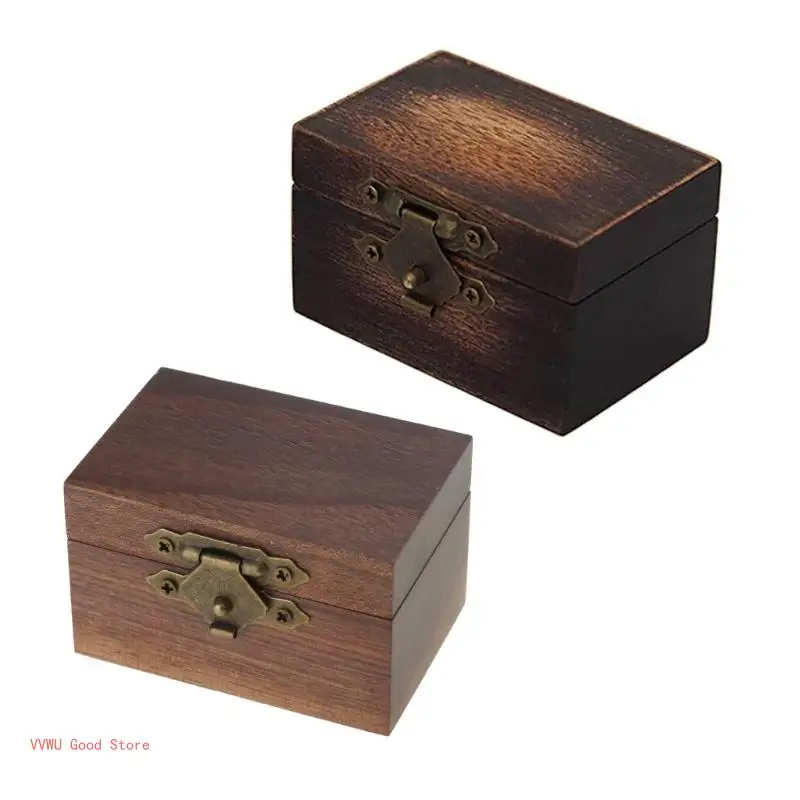 Wedding Engraved Rings Box with Matal Clasp for Women Solid Rings Box