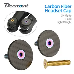 Carbon Fiber Headset Cap W/ M6*35mm Titanium Bolts 1-1/8