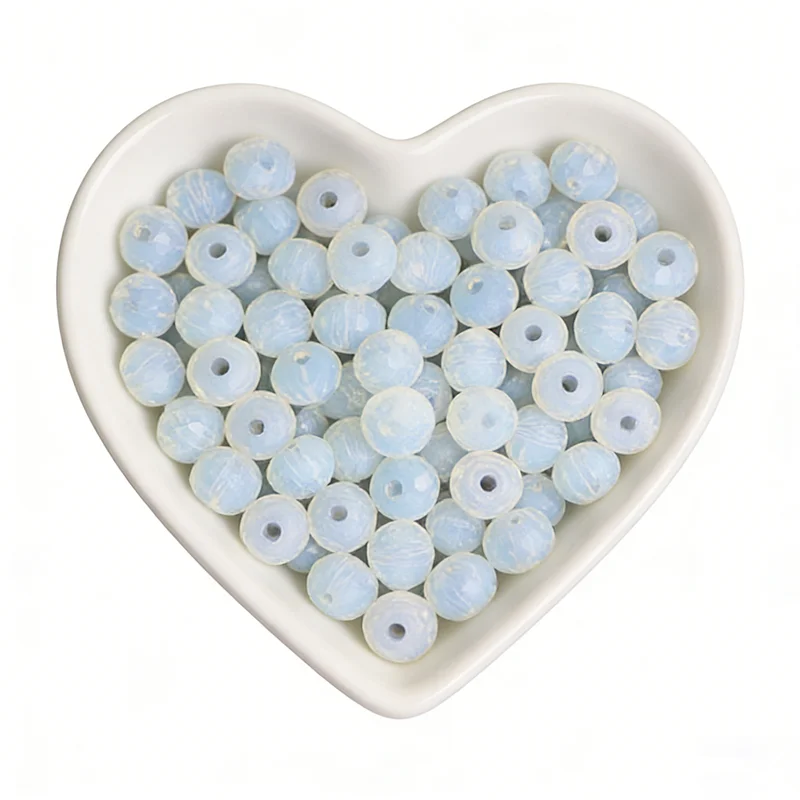 Opal white 2mm 4mm 6mm  8mm 10mm 12mm Rondelle Glass Crystal Beads DIY Jewelry Accessories Loose beads