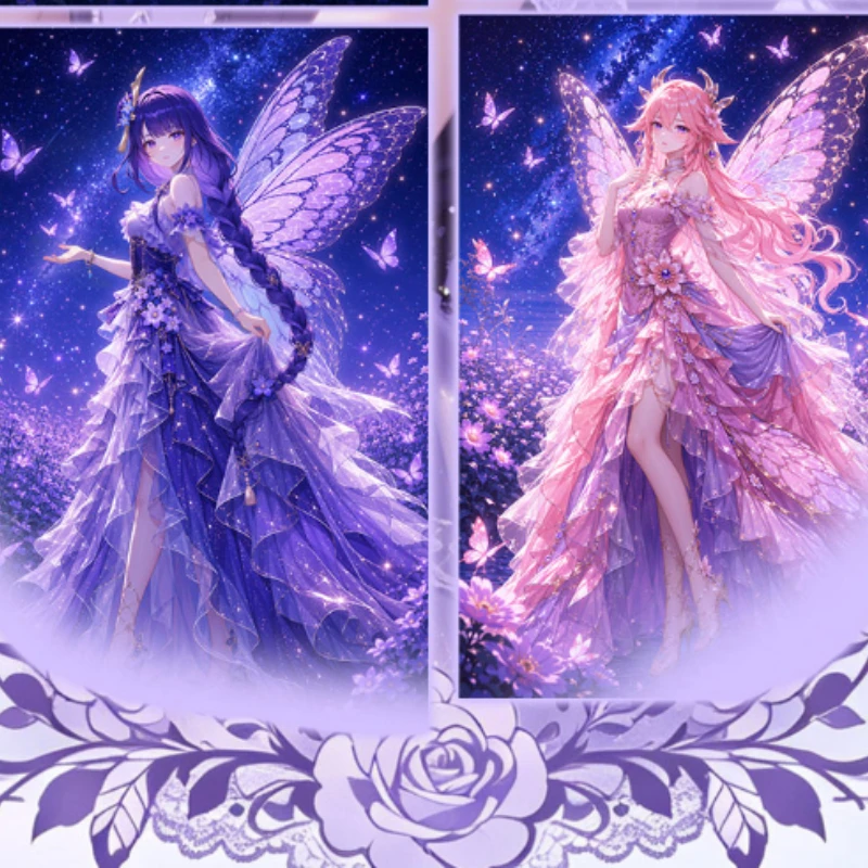 Anime Acrylic Art Cards A5 Collector Box Fantasy Angel Girl Original Artwork Foil Special Edition Mystery Pack Gift Set Limited