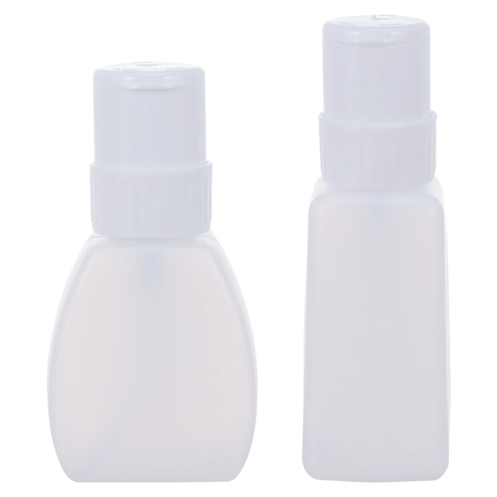 2 個ネイルプレスボトルコンパクトポータブルプレスポンプボトル漏れ防止マニキュアリムーバー空のディスペンサー液体保管