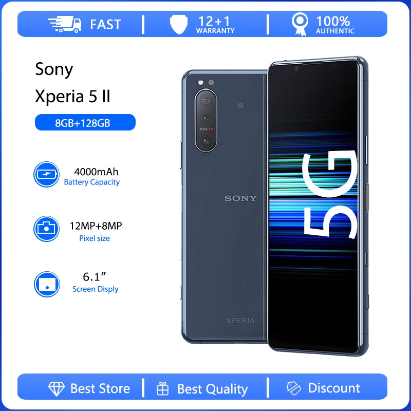 sony xperia ii smartphone celular nfc impressao digital original sim xq as52 xq as72 cta core 61 128gb 8gb 12mp 01