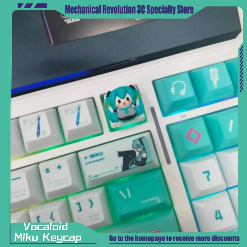 New Vocaloid Miku Animation Theme Keycap 1 Pcs Q Version Personalized Customized Resin Art Gaming Mechanical Keyboard Key Cap