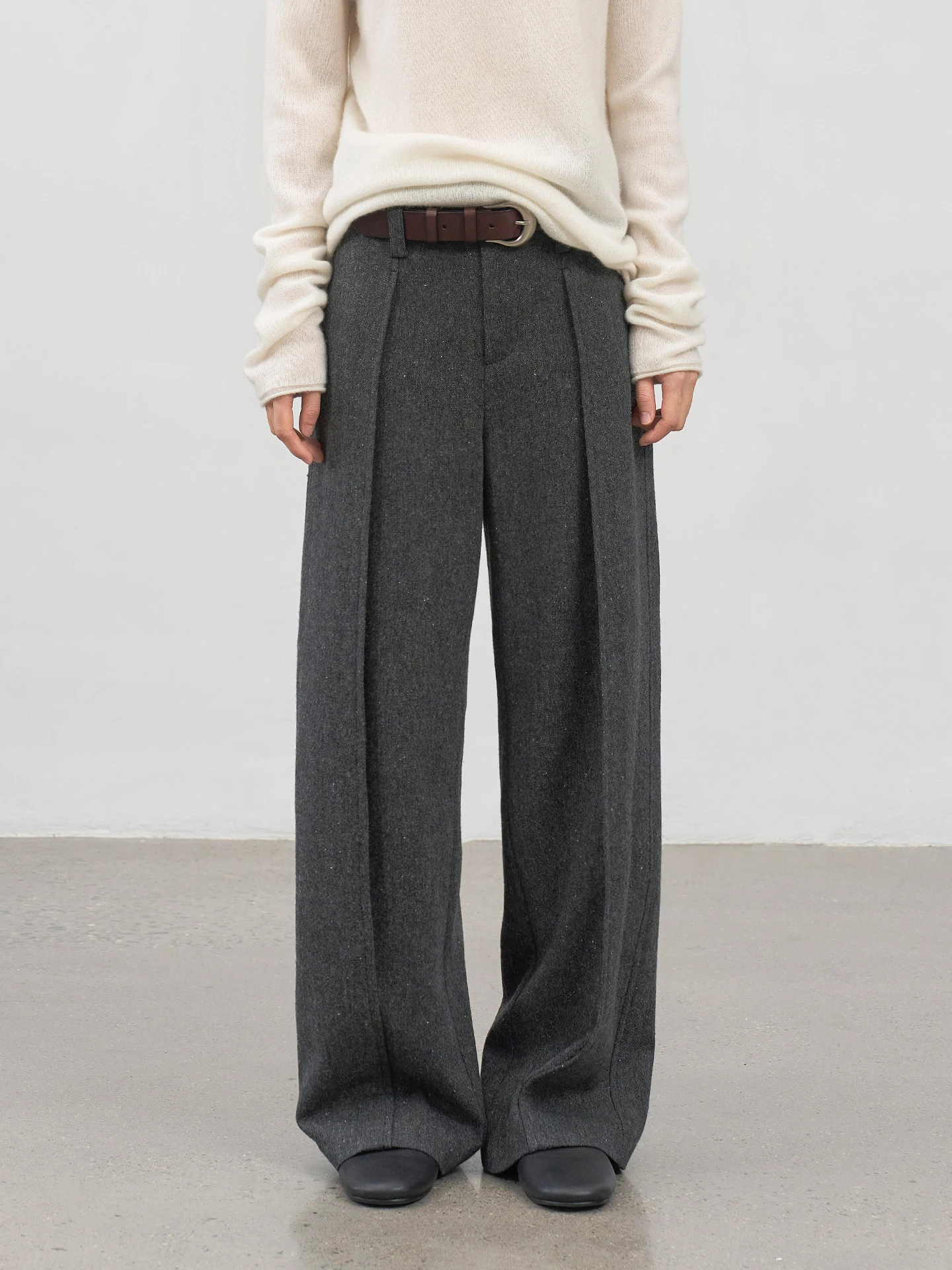 

Брюки Urelax Briti Sle Heavyweight с высоким содержанием шерсти, широкие, прямого кроя, с 3D-дизайном, женские деловые брюки