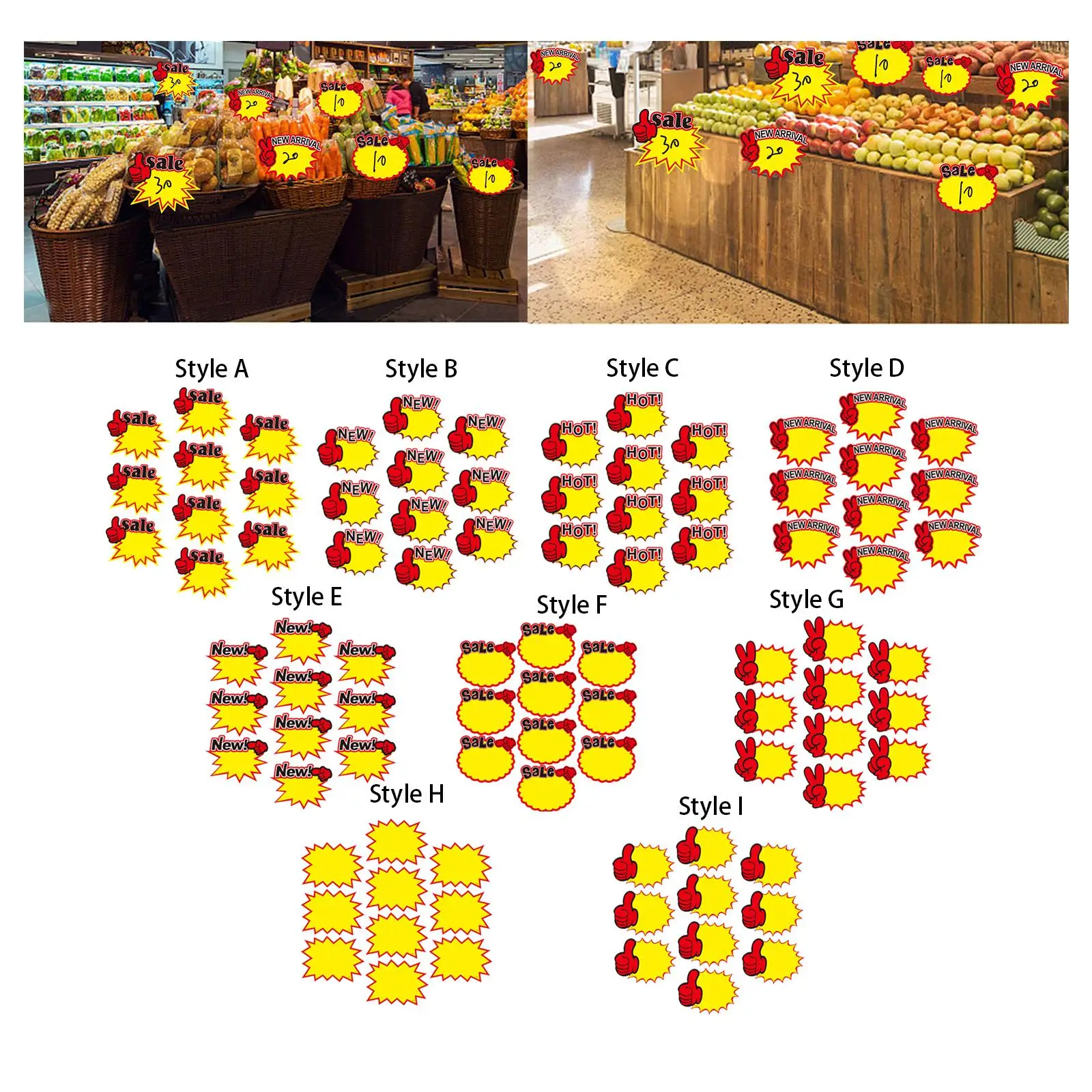 Retail Price Tags Stickers for Supermarket Display Cards Blank Paper Sign Labels for Shop Pricing