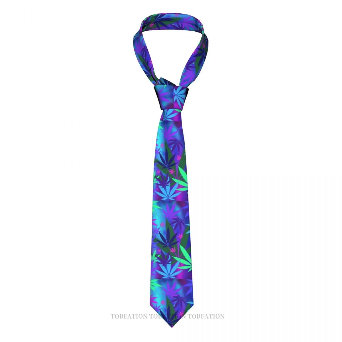 Weed Leaf Colorful Design Men Ties 3D Printed Hip-Hop Street Business Wedding Party Shirt Accessories