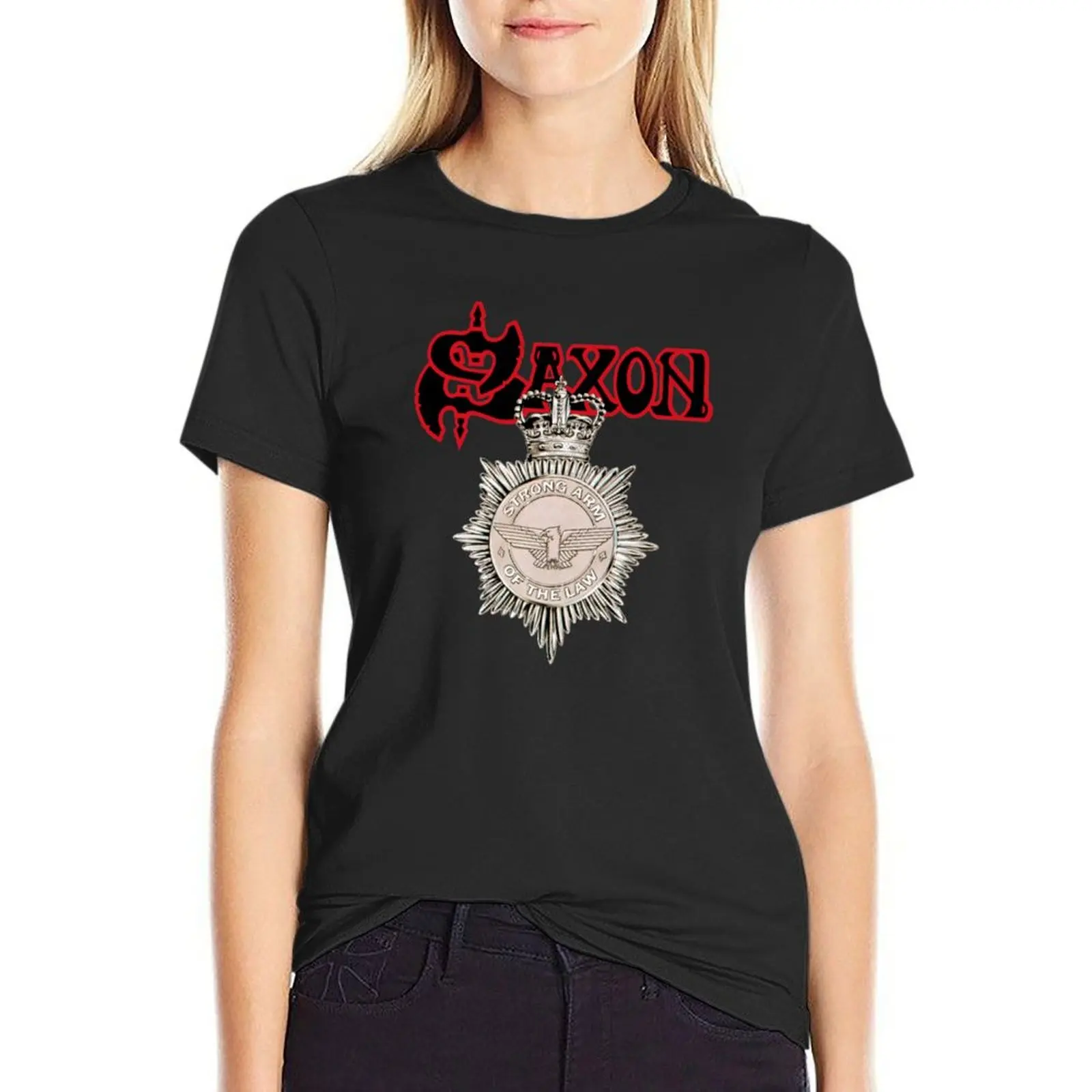 Saxon: Strong Arm Of The Law T-Shirt vintage clothes female t shirts for Women loose fit