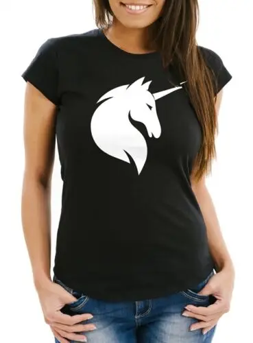 

Damen T-Shirt Einhorn Slim Fit Moonworks®