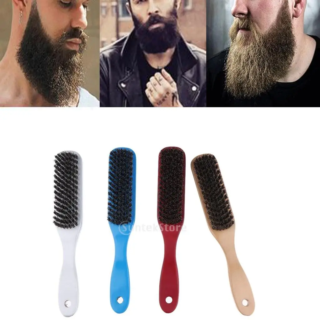 Escova de barbear masculina para barba, ferramentas de barbeiro de madeira