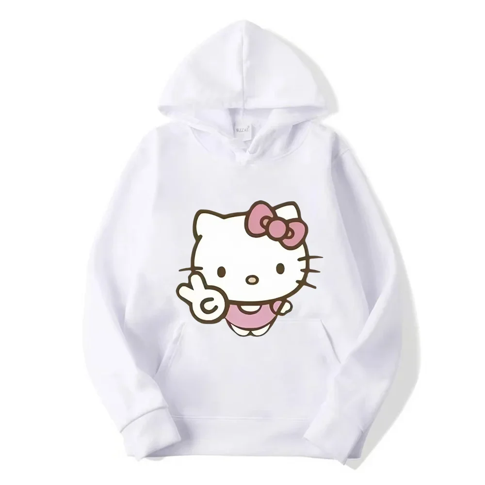 2025 Japanese Anime Sanrio Hello Kitty Cute Women'S Hoodie Student Y2K Sweater Spring And Autumn Outdoor Sports Leisure Pullover