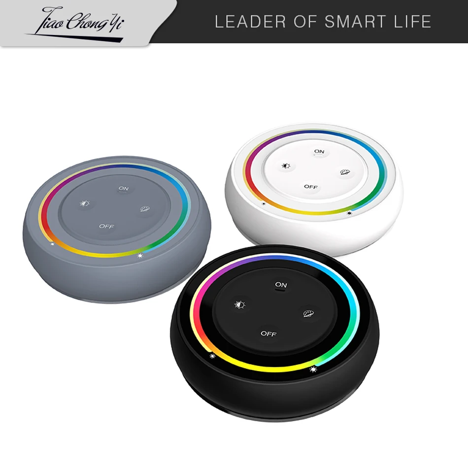 2.4G Regenboog Remote Rgbcct Led Controller Ronde Wit/Zwart/Grijs Dimmer Voor Milight Rgb + Cct Led gloeilamp Lamp Controle Miboxer