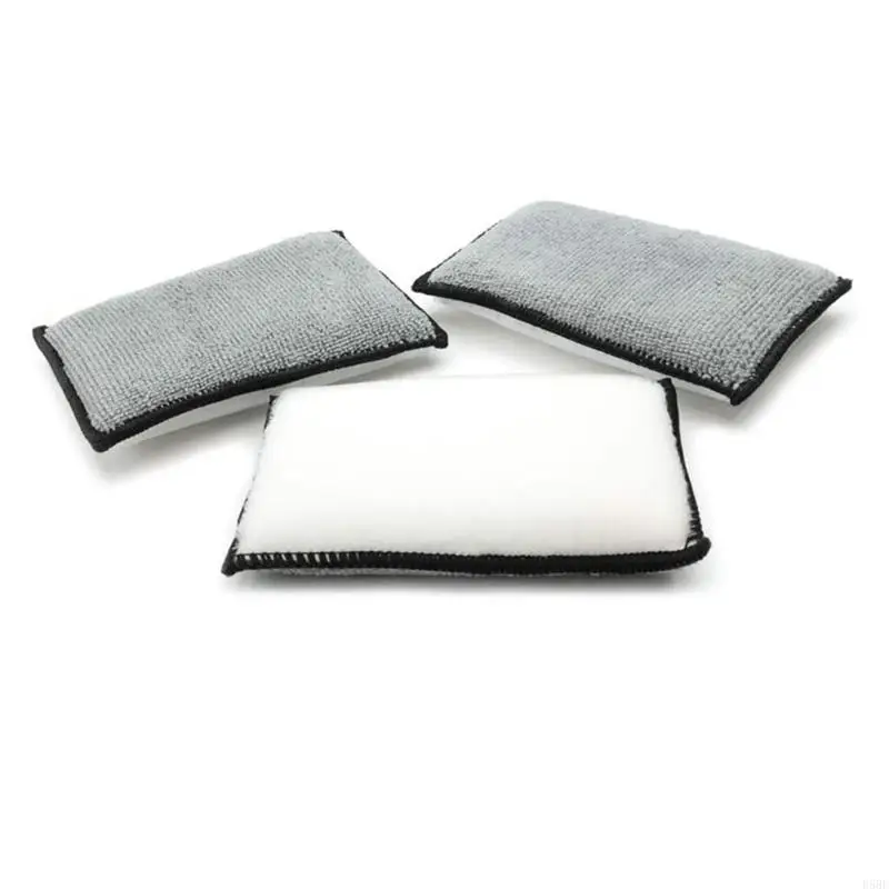 D5BE 4 Pieces Car Washing Sponges for Upholstery Leather Fabric Effective Dirt Removal and Stain Finish on All Surfaces