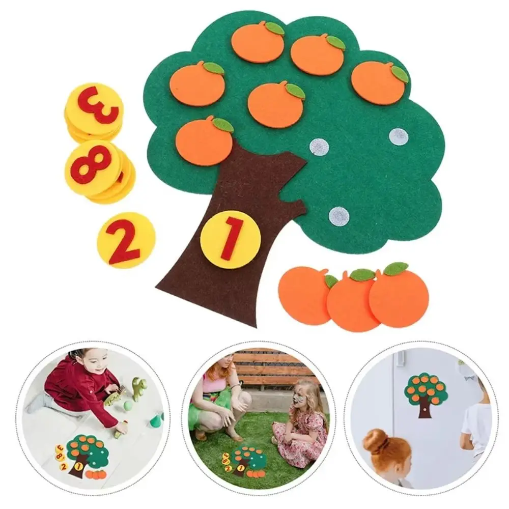 Non-woven Felt Felt Apple Tree Number Learning 1-10 Numbers Felt Number Learning Toy Interactive Detachable Kids Cognitive Tool