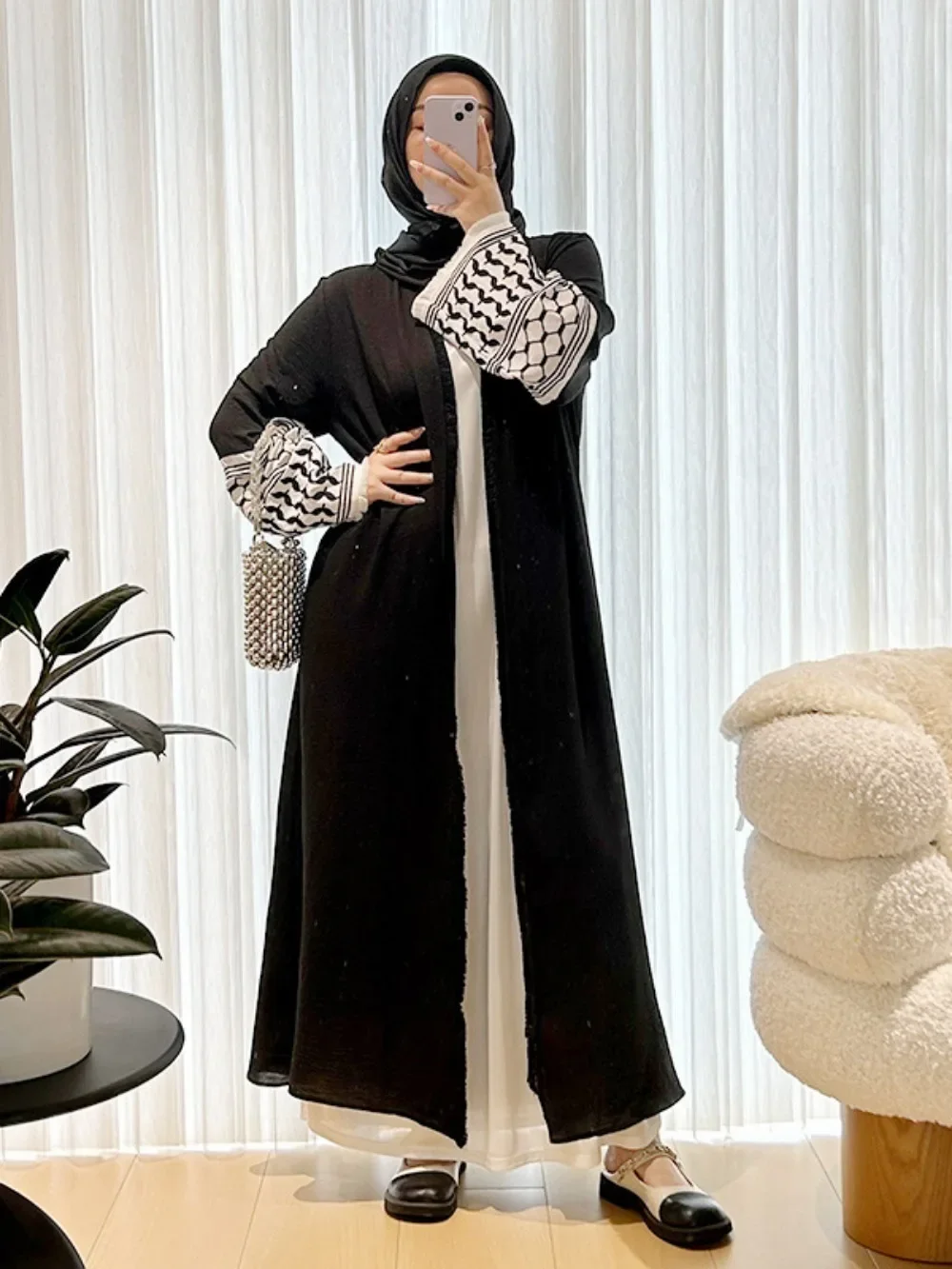 Eid Abaya for Women Muslim Long Cardigan Turkey Islamic Robe Sashes Morocco Dubai Arab Elegant Open Abayas Modest Vestidos 2025