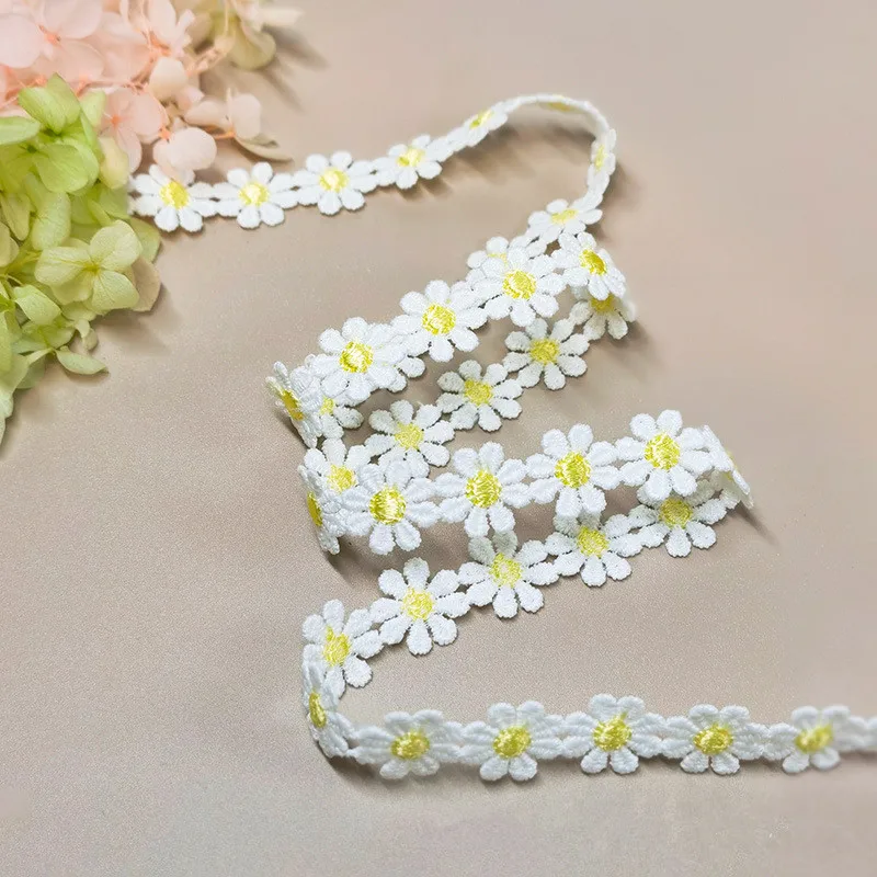 3 Meter 1.5Cm Breed Kleine Daisy Water Oplosbare Kant Kant Jas Zak Decoratie Kleding Accessoires