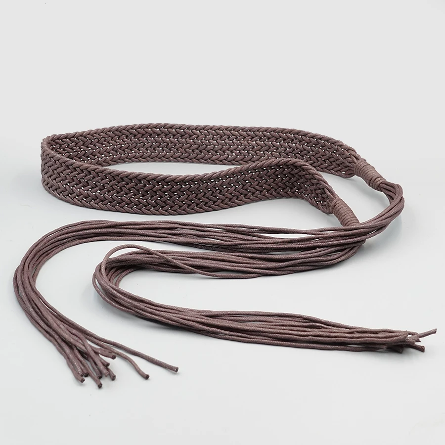 Handwoven Bohemian Hemp Rope Belt - Artisanal Braided Waist Cincher for Summer Dresses, Adjustable Vintage Waist Chain