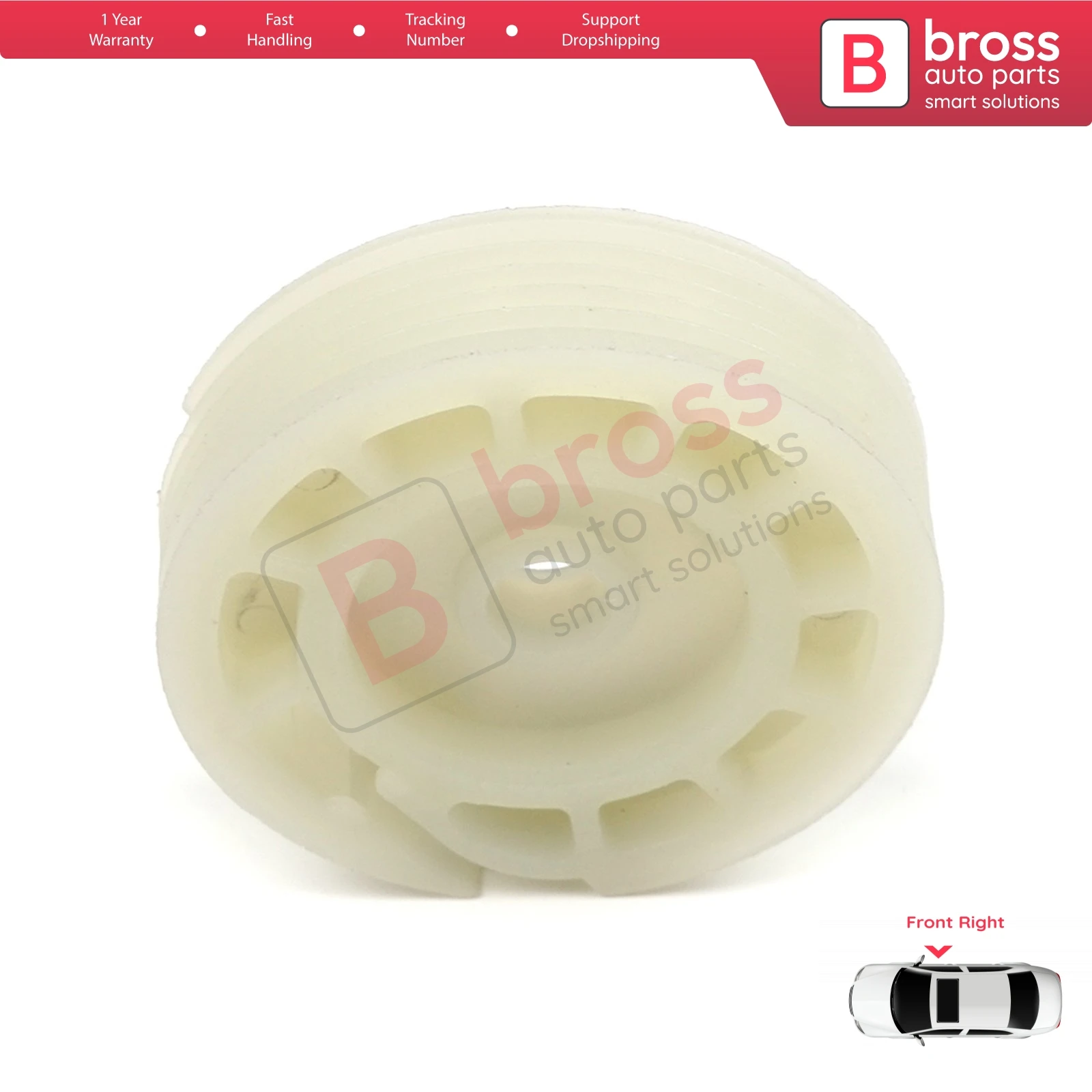 Bross قطع غيار السيارات BWR849 منظم نافذة الطاقة الكهربائية عجلة الجبهة ؛ الباب الأيمن للأبواب بيجو 306 1993-2002 2/3 و 4/5