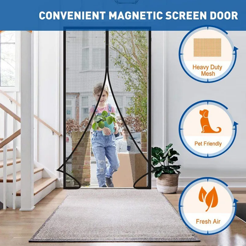 1-piece Door Curtain 100CM * 210CM Mosquito Resistant Magnetic Soft Yarn Door Curtain1-piece Door Curtain 100CM * 210CM Mosquito