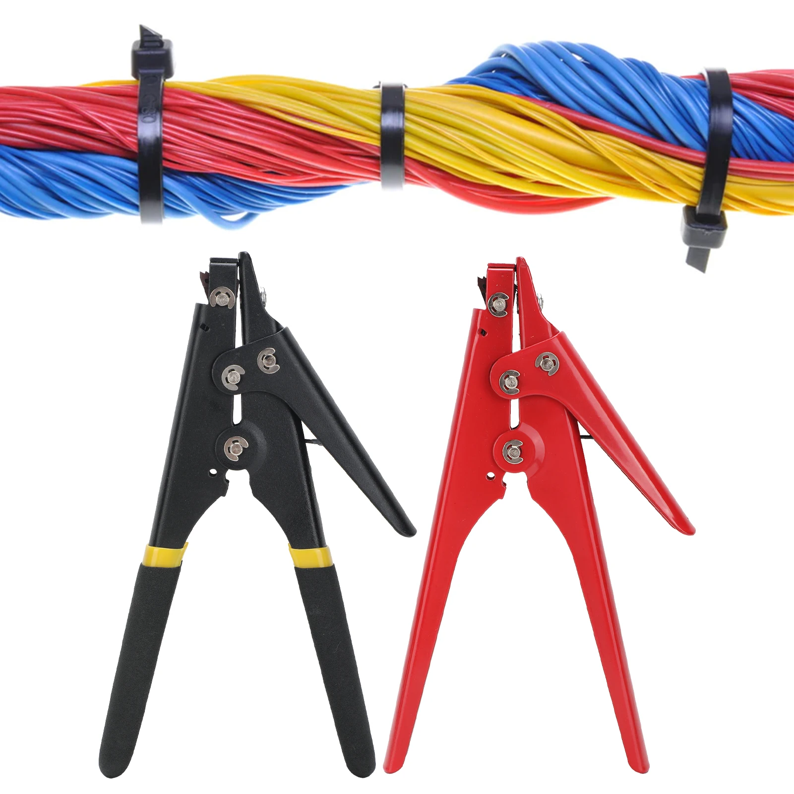 

Портативный нейлоновый пистолет для кабельных стяжек Регулируемый натяжной пластиковый инструмент для крепления и резки стяжек на молнии Инструмент для крепления кабеля Пистолет для стяжек на молнии