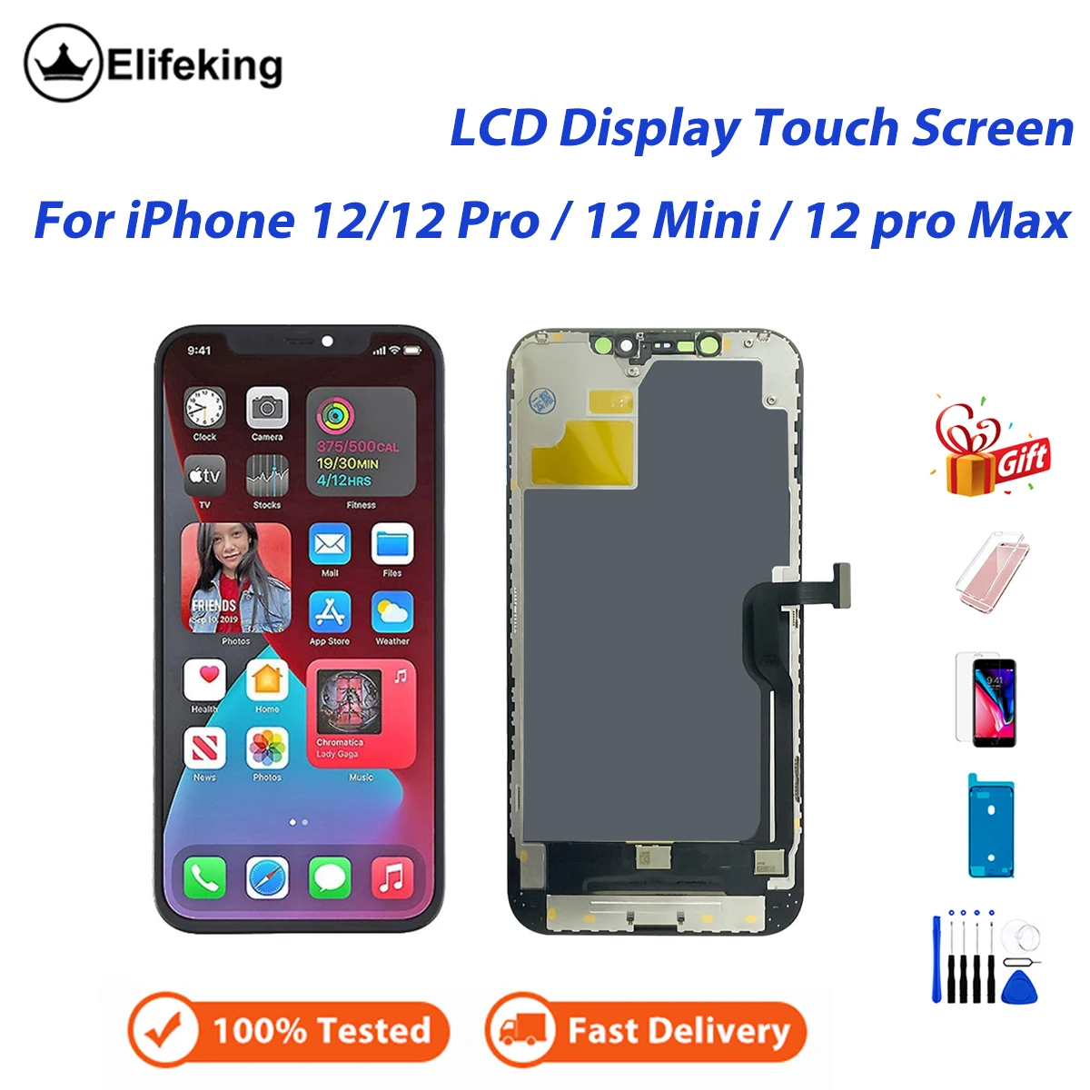 Incell LCD für iPhone 12 Mini/12/12 Pro/12 Pro Max getestet LCD-Bildschirm Digitalis ierer Baugruppe Teile durch Werbe geschenke ersetzen