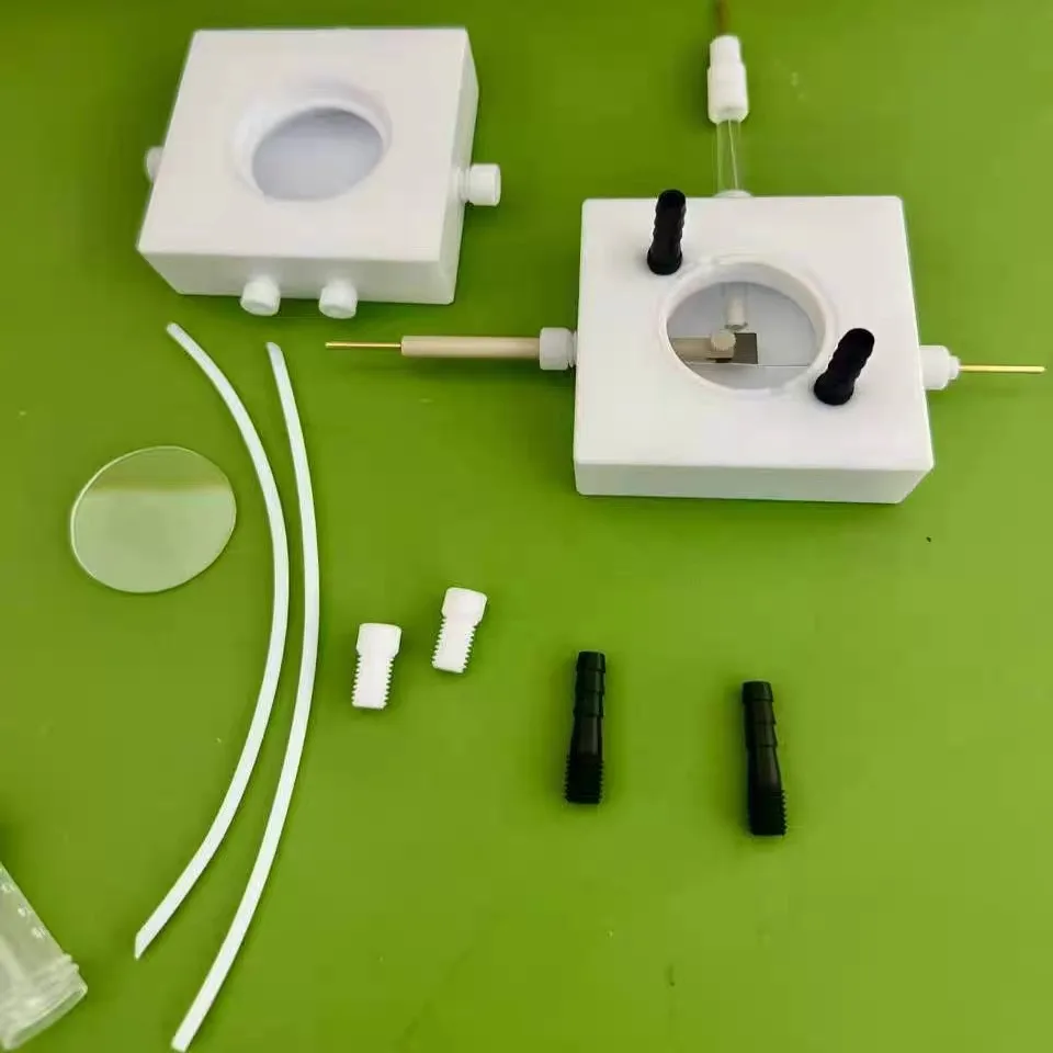 10ml in-situ Raman electrolytic cell PTFE electrolytic cell with 37mm quartz light window electrode clip type can be customized