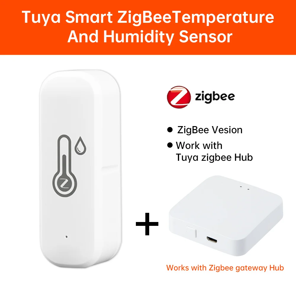 ZigBee Tuya Smart Temperature And Humidity Sensor Indoor Thermometer smart life APP Monitoring For Alexa Google Home Voice