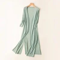Nouveau printemps été Protection solaire vêtements femmes Long Cardigan femme tricoté pull femmes manteau veste dames châle vêtements d'extérieur 3
