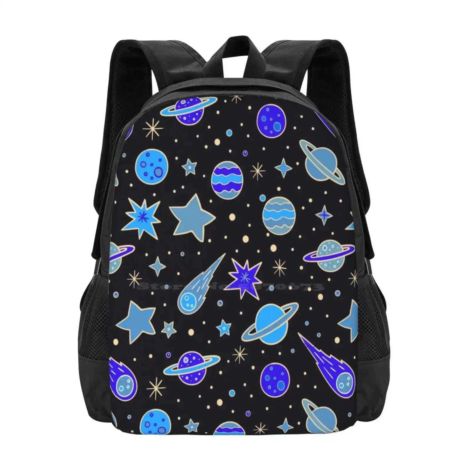 Planetas Espaciais Estrelas em Tons de Mochila Azul, Bolsas de moda, Avental Espacial Duffle, Peles Espaciais Jigsaw, Venda Quente