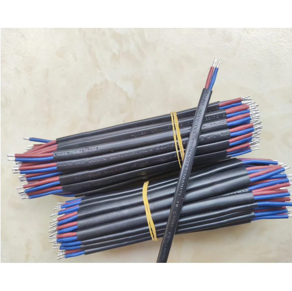 Two Core White Flat Wire LED Power Drive AC Input Sheathed Pure Copper 0.75 Square Black Power Wire for Electronic Projects