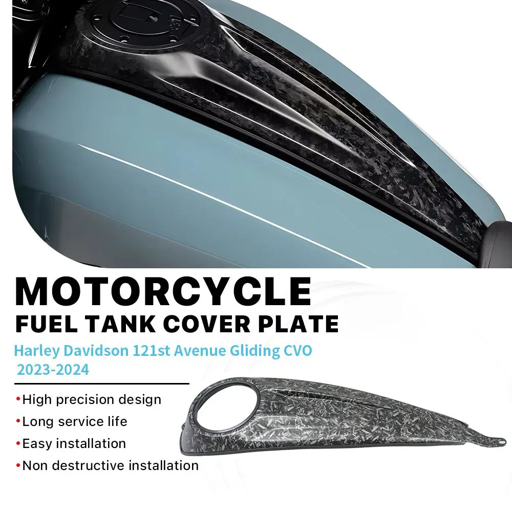 For Harley Davidson Street Glide CVO Road Glide 2023-2024 Motorcycle Fuel Tank Cover Carbon Forge Accessories Gas Fuel Tank