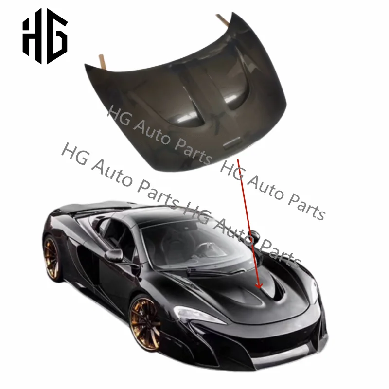 Hot Sales Glossy Carbon Fiber P1 Style Front Engine Hood For Mclaren MP4-12C 650S Car Bonnet Cover Body Parts