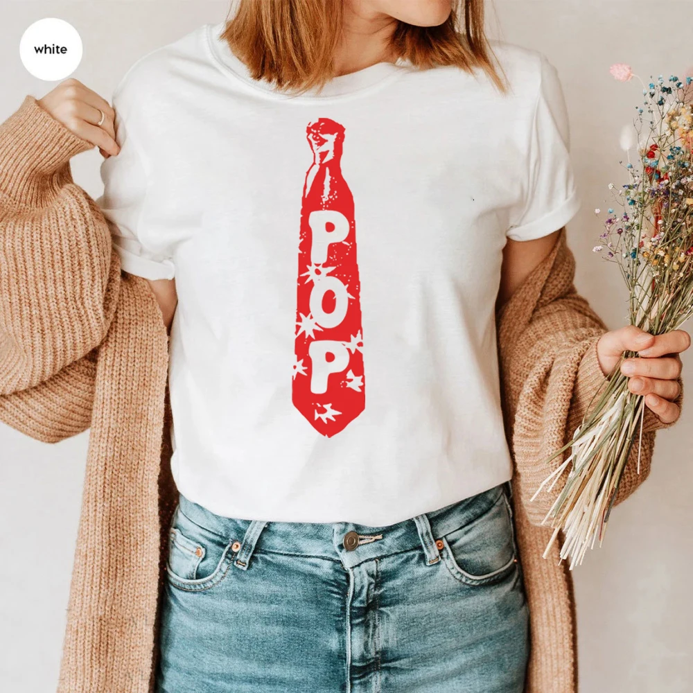 Pop Tie T-Shirt Tee Top Kiss All The Time Disco Occasionally HS Album Merch Tour Concert Y2K 90s Shirt Short Sleeve Unisex Tops