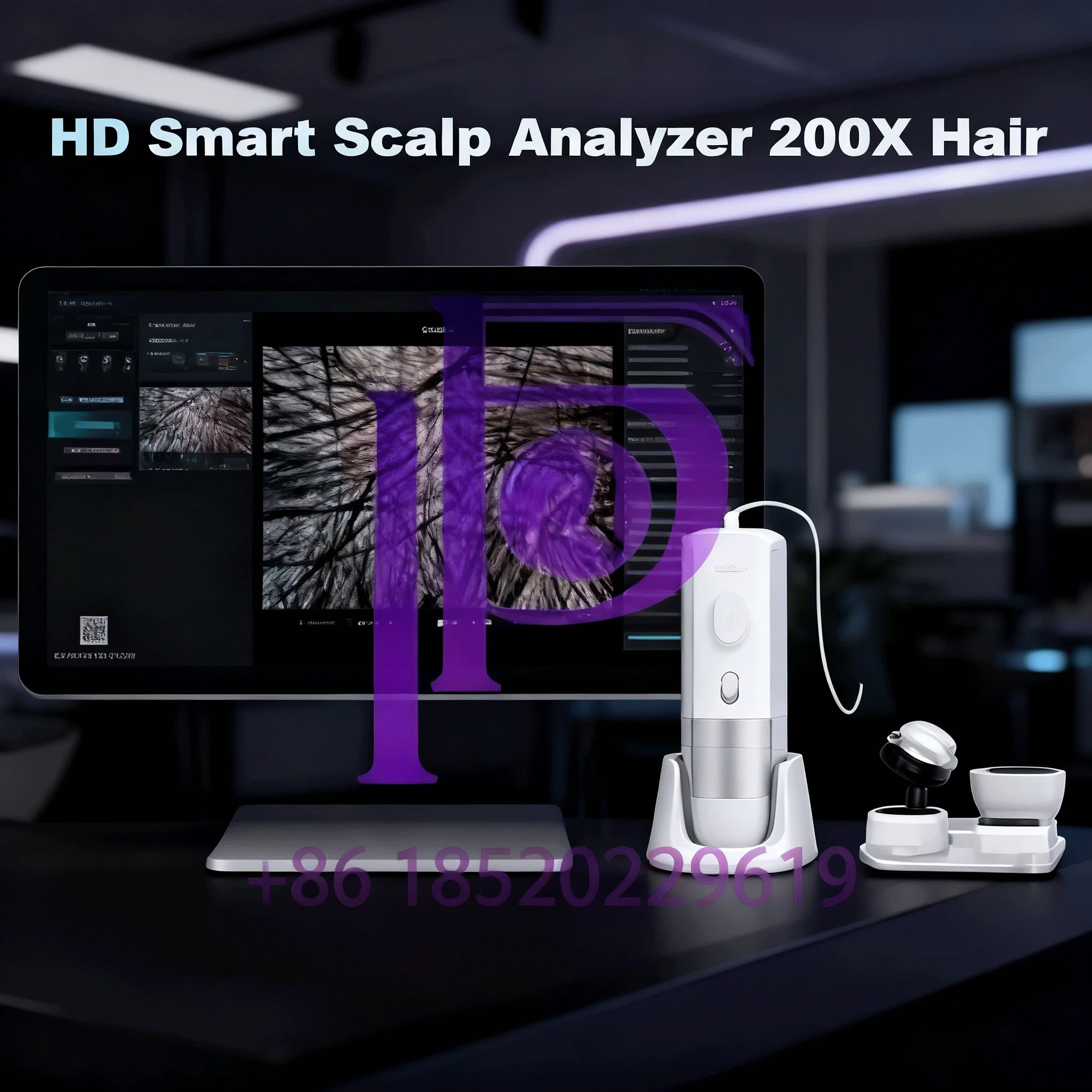 محلل احترافي عالي الدقة لفروة الرأس 200X AI تصوير بصيلات الشعر مع تقرير صحي أداة مرآة سحرية للصالون