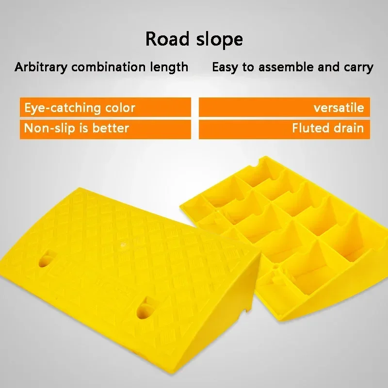 50*22*5cm Plastic PVC Road Slope Ramp Pad Portable Car Step Uphill Triangle Mat Curb Rubber 1pc