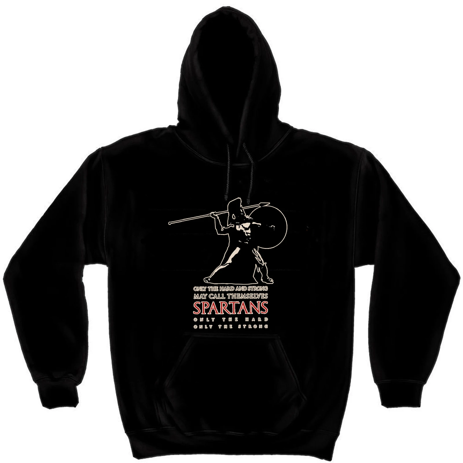 Only The Hard and Strong May Call Themselves Spartan Pullover Hoodie 100% Cotton Comfortable Casual Mens Sweatshirt Streetwear